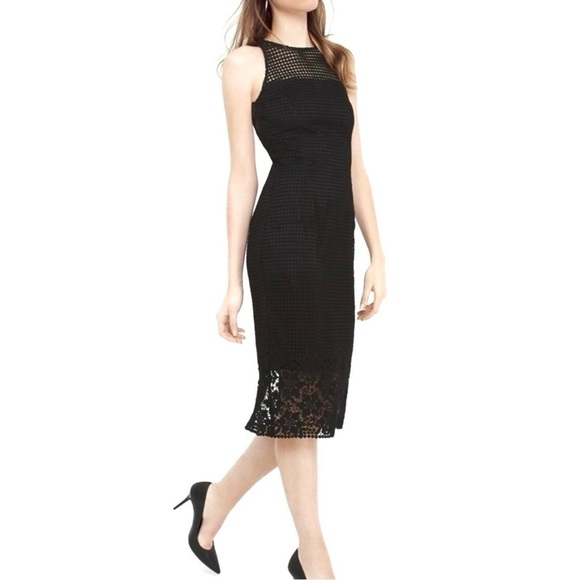 white house black market lace sheath dress White House Black Market Crocheted Lace Sheath Dress Size 2 Sleeveless whbm  EUC